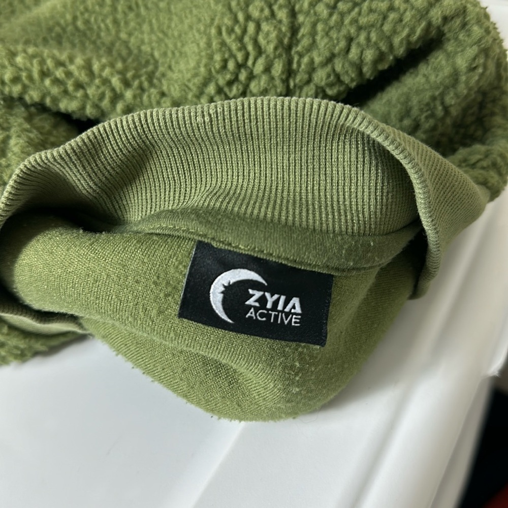 Zyia Active Green Flying V Fleece Jacket Fleece Sherpa Large - Picture 6 of 8